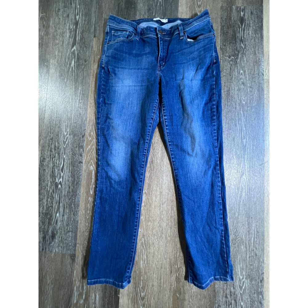 Levi's 529 Curvy Skinny Jeans Womens 16 Blue Medium Wash Stretch Denim